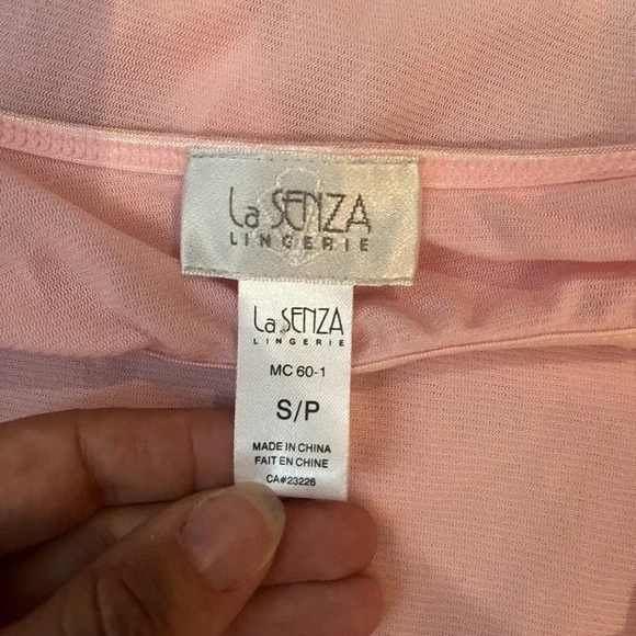 La‎ Senza Mesh Pink Slip Dress Ruffle Sleeveless Lettuce Trim Y2K Coquette Small - Picture 9 of 10